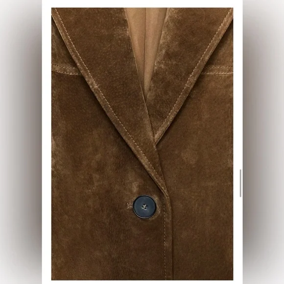 Long real leather Suede Jacket - Picture 4 of 5